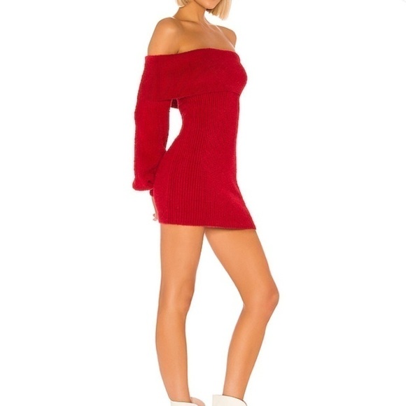 NWT TULAROSA Gramercy Fuzzy Off Shoulder Dress - Picture 2 of 10